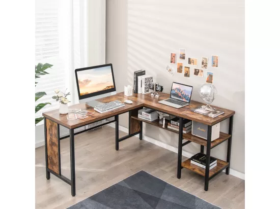 Bureau d’angle en forme marron 150 x 140 x 75 cm 20_0007995