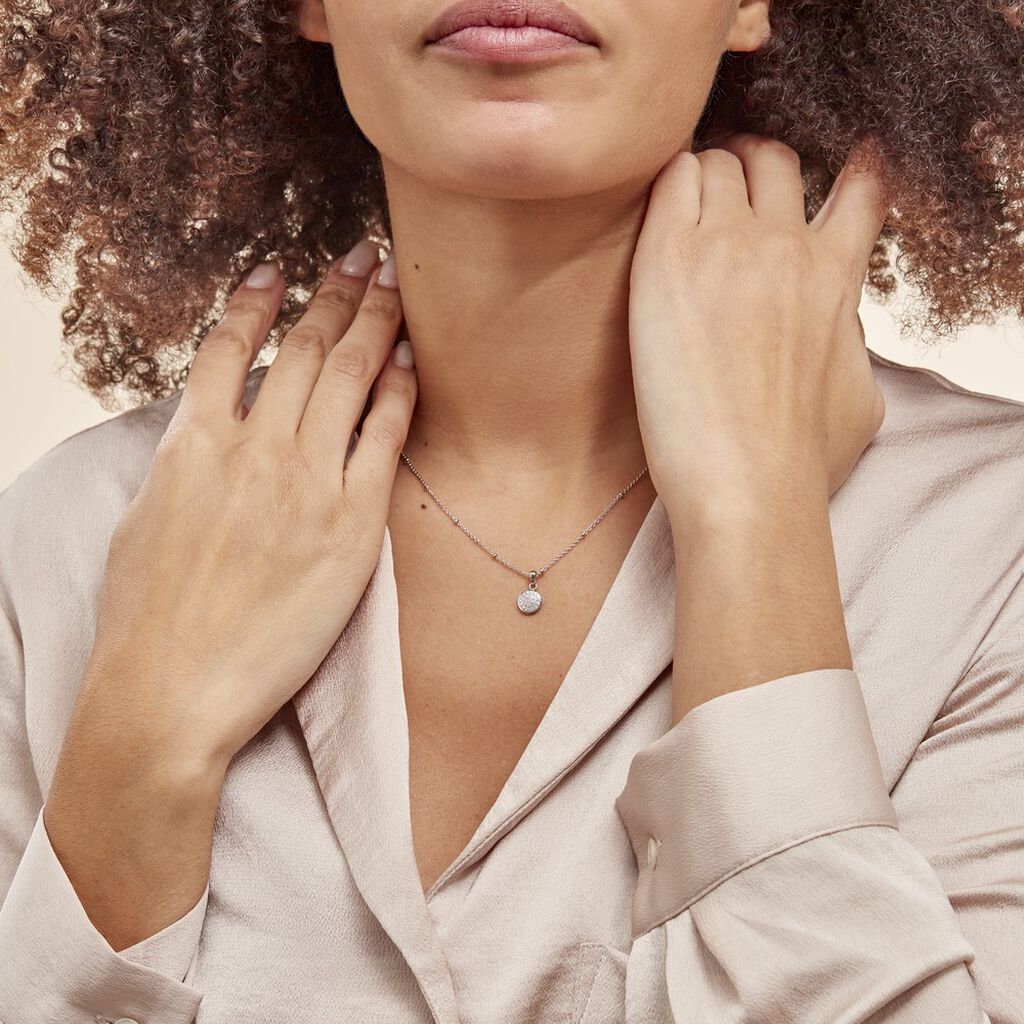 Collier Pascalin Argent Blanc Oxyde De Zirconium