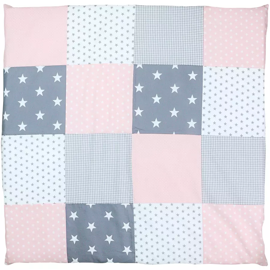 Ullenboom Baby Bettwäsche-Set Rosa Grau 80 x 80 cm + 35 x 40 cm