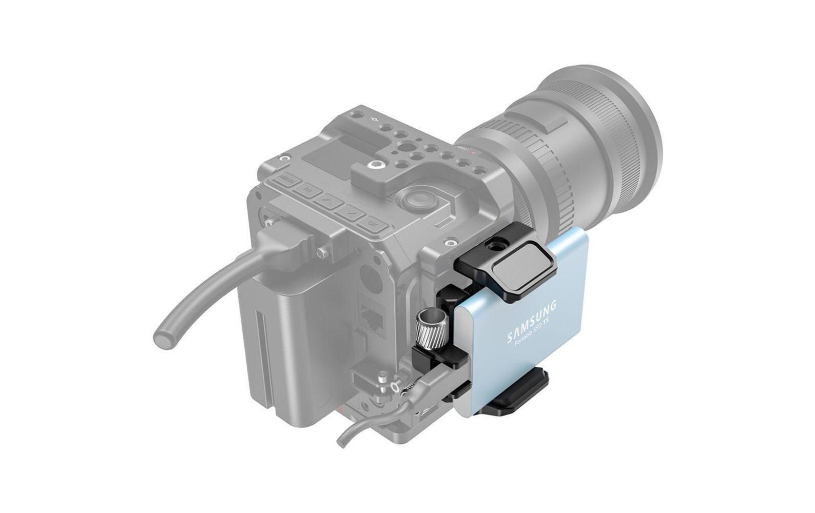 Universal Holder for External SSDZur Montage einer SSD-Festplatte und abnehmbarem Cold Shoe