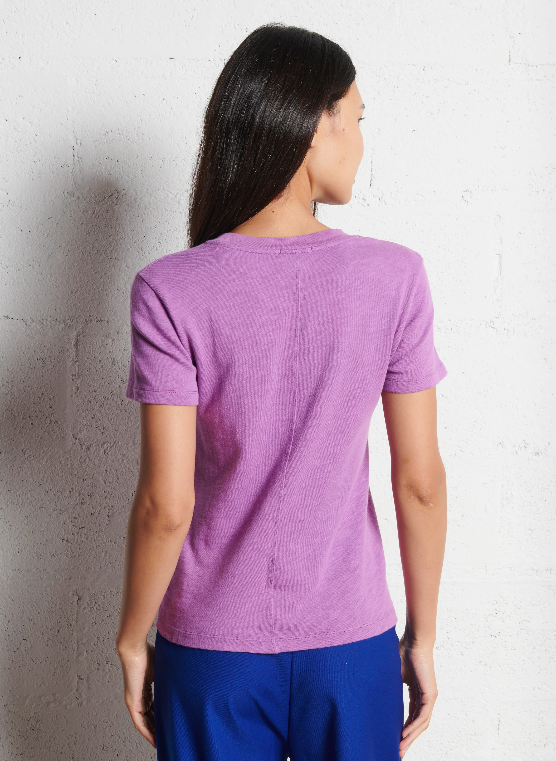 SONOMA - Tee-shirt col rond droit en coton | Violet