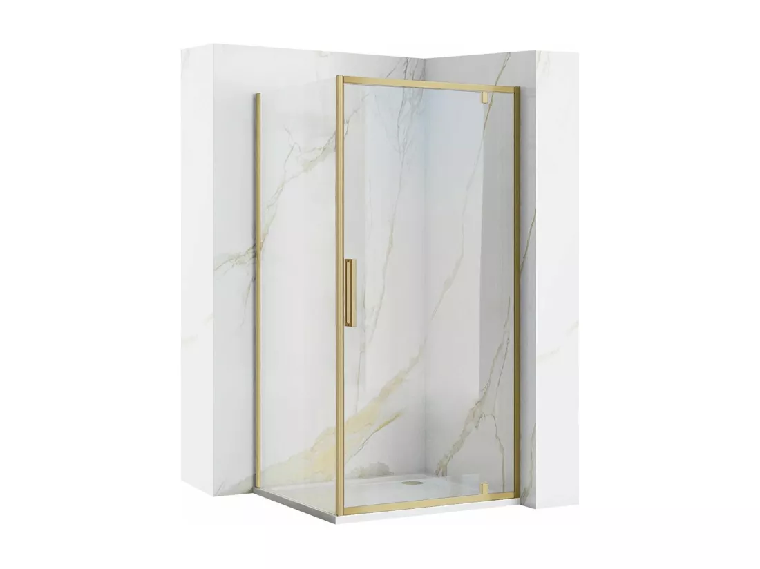 Cabine De Douche Rea Rapid Swing 90X80 Brush Gold