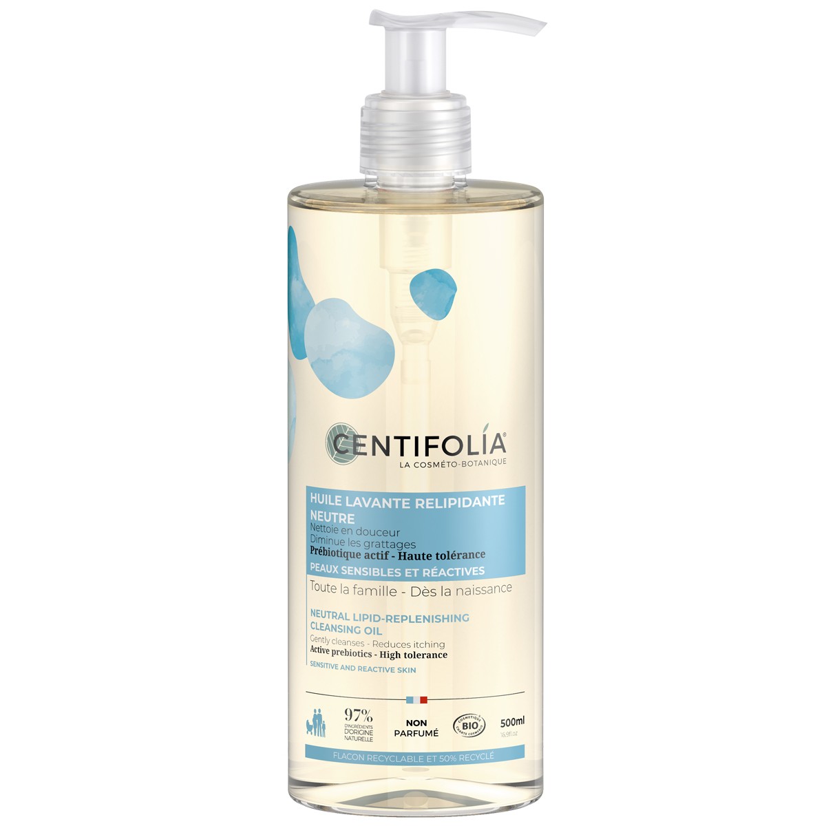 Huile lavante relipidante neutre bio - 500 ml