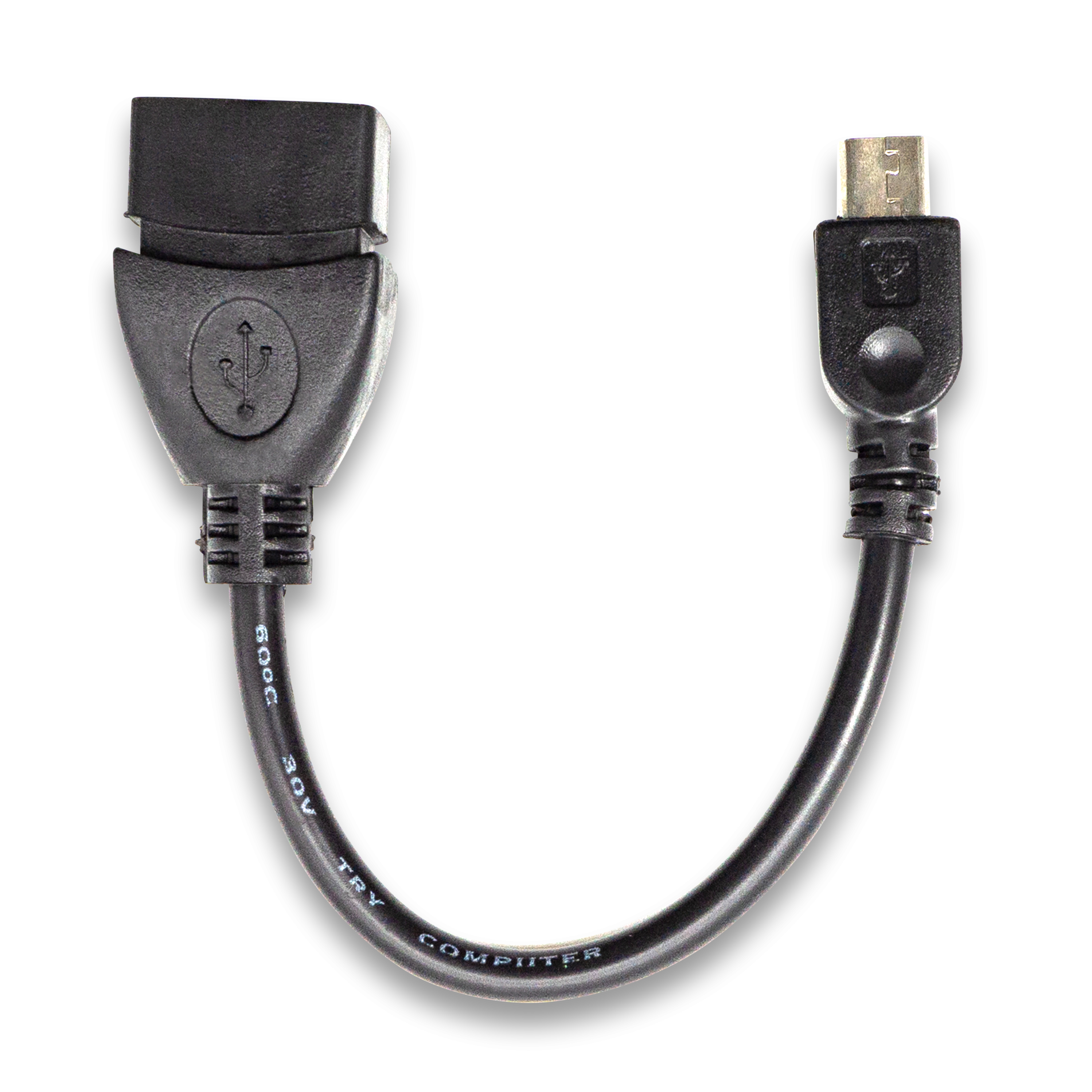 USB A auf Micro USB Buchse Adapter Kabel - Länge 12 cm - Schwarz