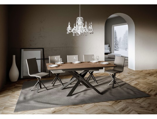 ITYHOME - Table de salle à manger Table extensible ganty 120/180x80cm chêne nature