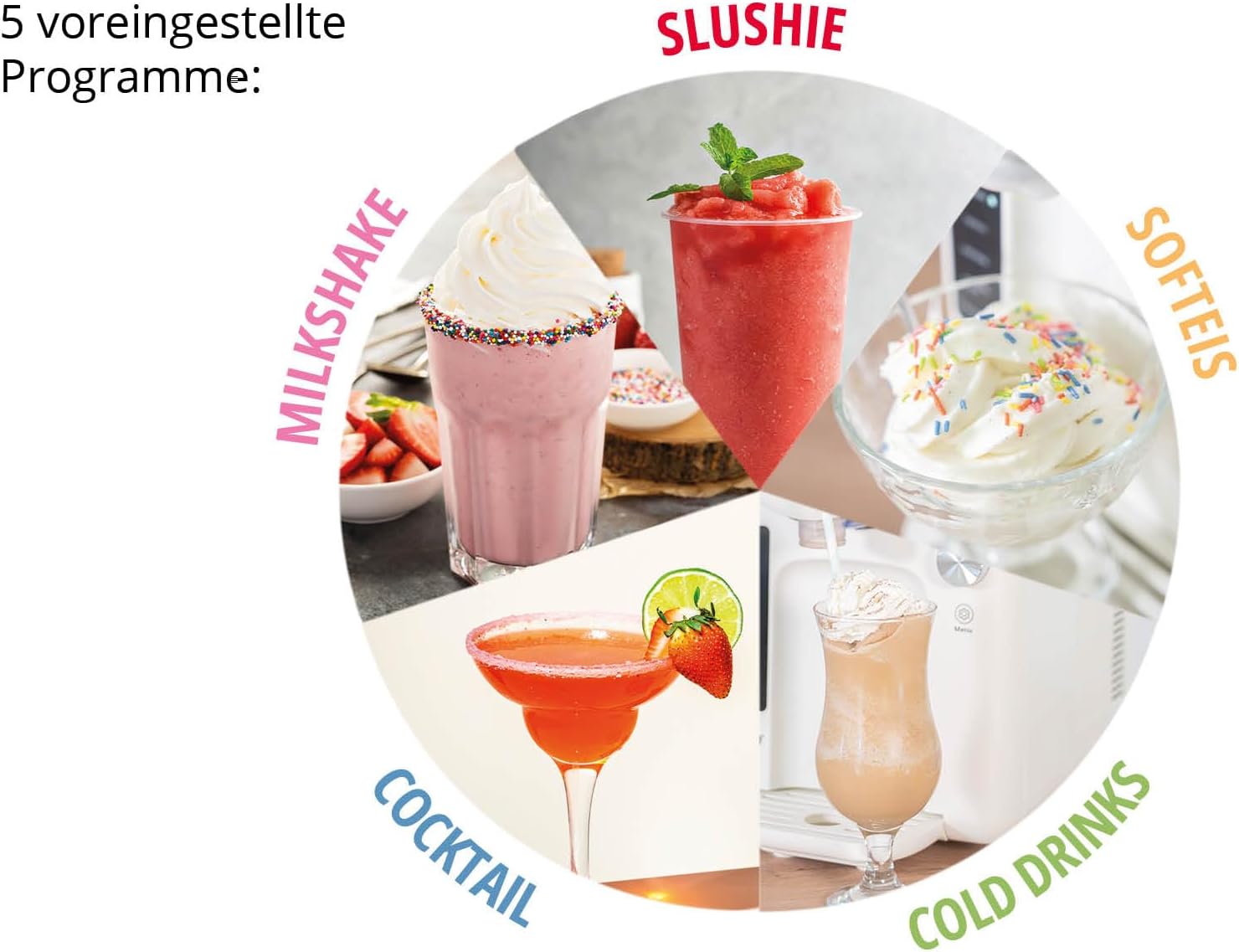 Unold 48953 Slush- und Softeismaschine Sofie mit Kompressor ca. 2 L 5 Programme für Slushies, Softeis Frozen Cocktails, Milchshakes in 30 min, Behälter spülmaschinengeeignet, Rot