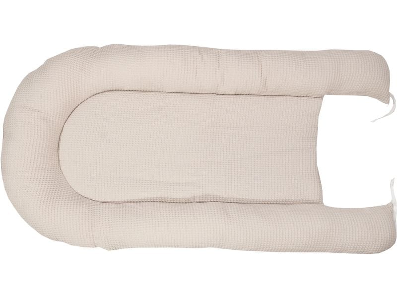 Ullenboom Babynest Waffel Floral Sand 55 x 95 cm Kuschelnest für Babys