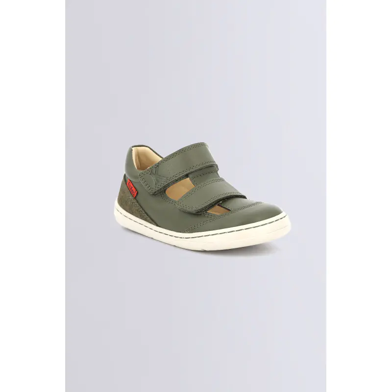Kickbloom Kaki BASKETS BASSES Cuir Garçon