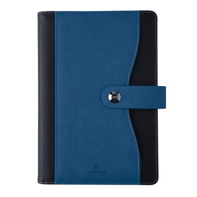 Agenda à spirale Davos - 1 semaine sur 2 pages - 17 x 24,5 cm - bleu - Oberthur