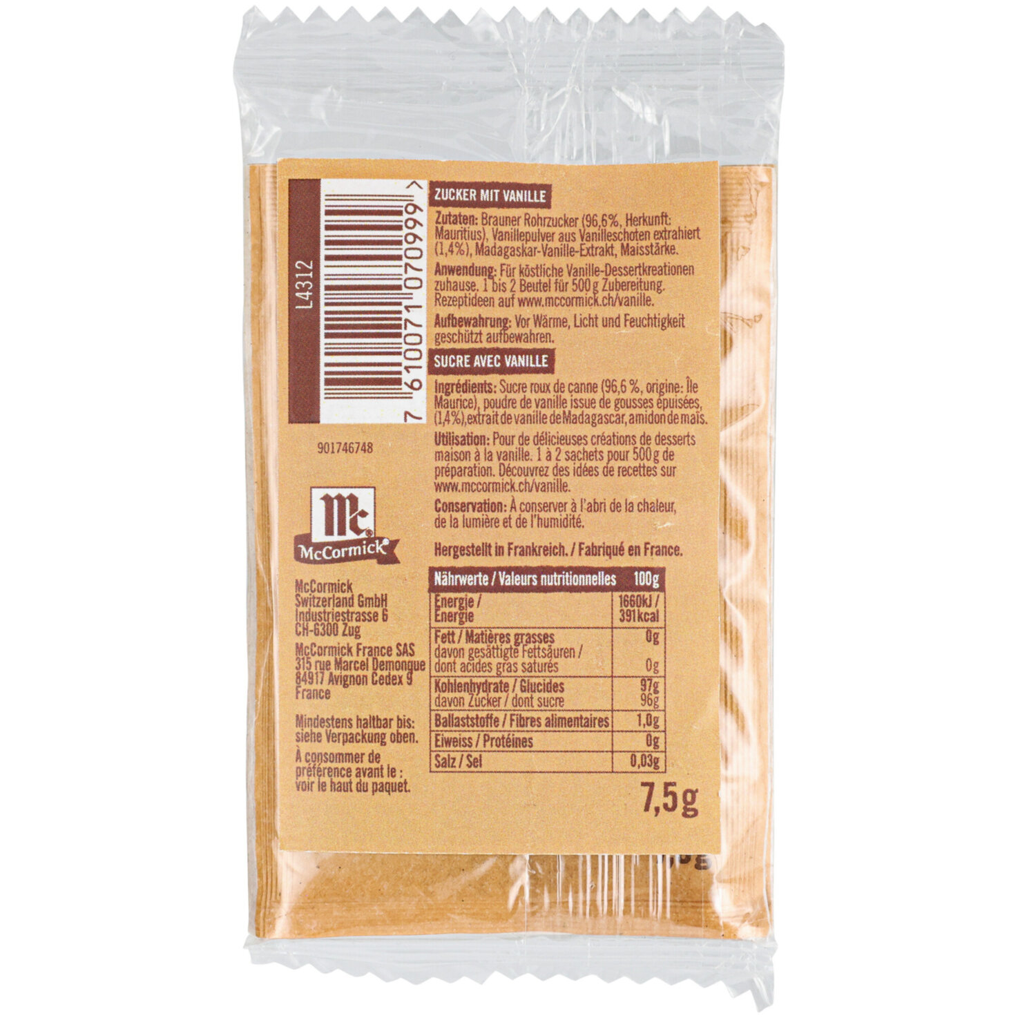 McCormick Van. Zucker Madagaskar 5x7.5g