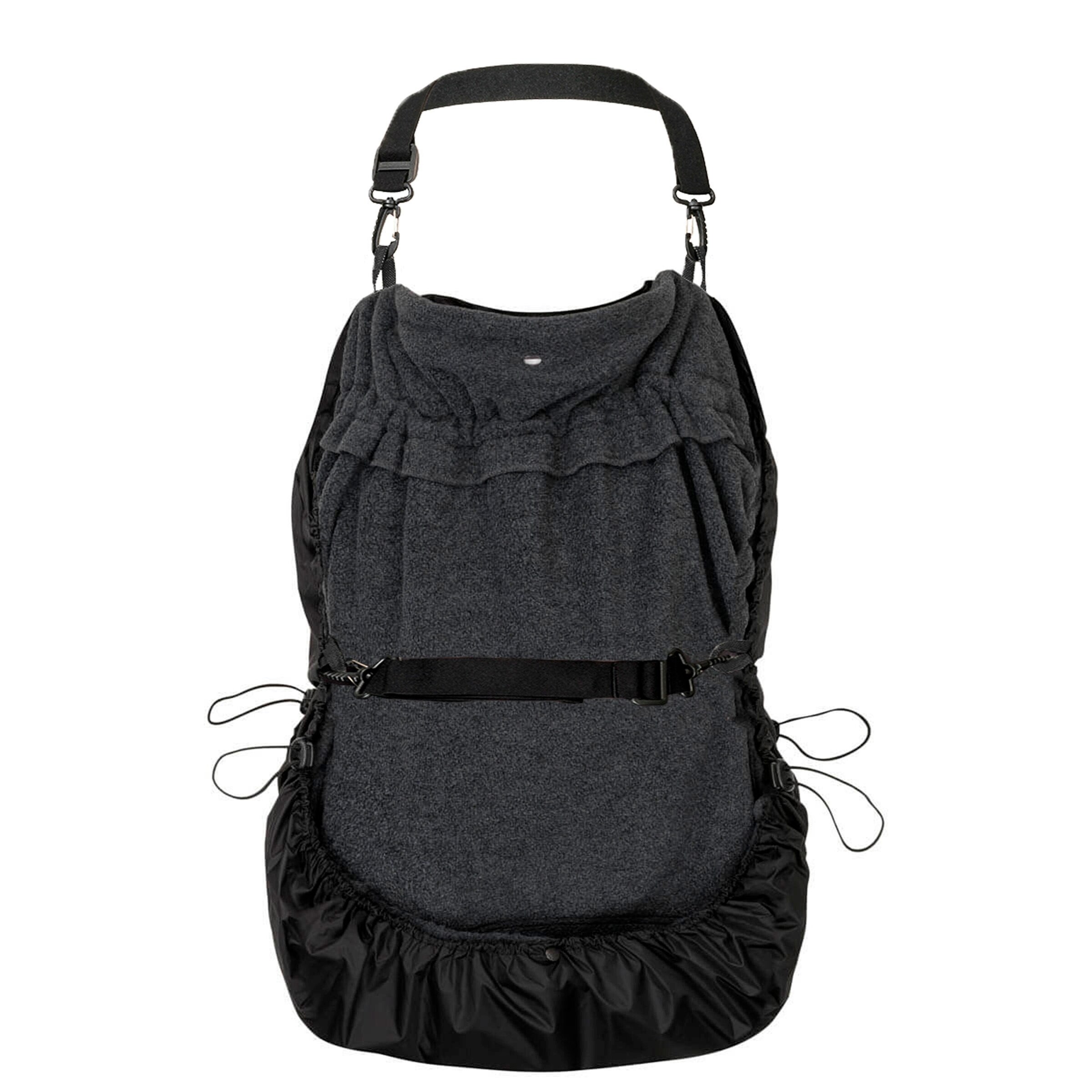 HOPPEDIZ® Tragecover Fleece-Cover 3-in-1 mit Regenschutz, Schalkragen & Stulpen anthrazit