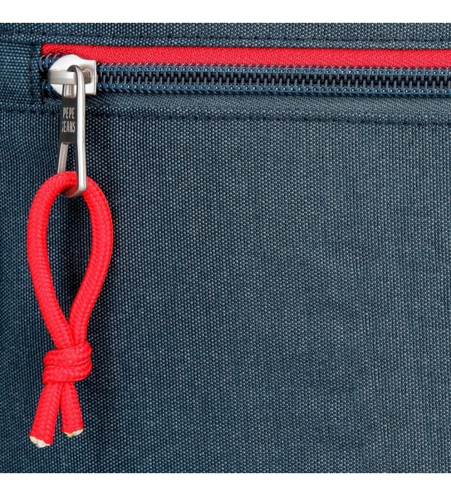 Mochila Pepe Jeans Kay de 40 cm com dois compartimentos, azul escuro.