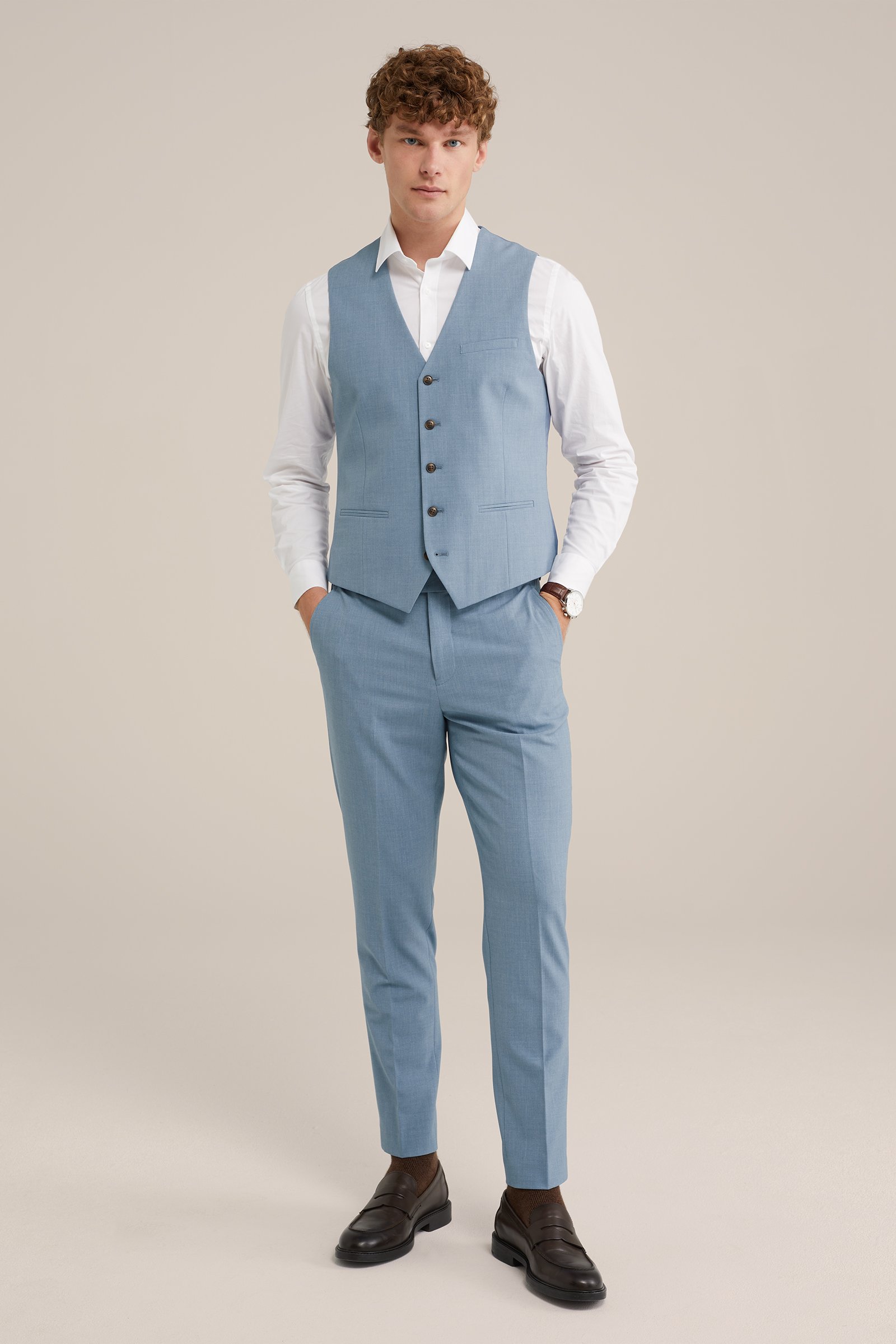 slim fit gilet Fundamentals Grijsblauw