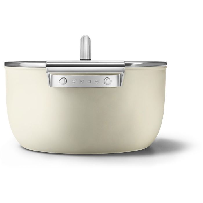 SMEG Kochtopf mit Deckel 26 cm CKFC2611CRM Creme