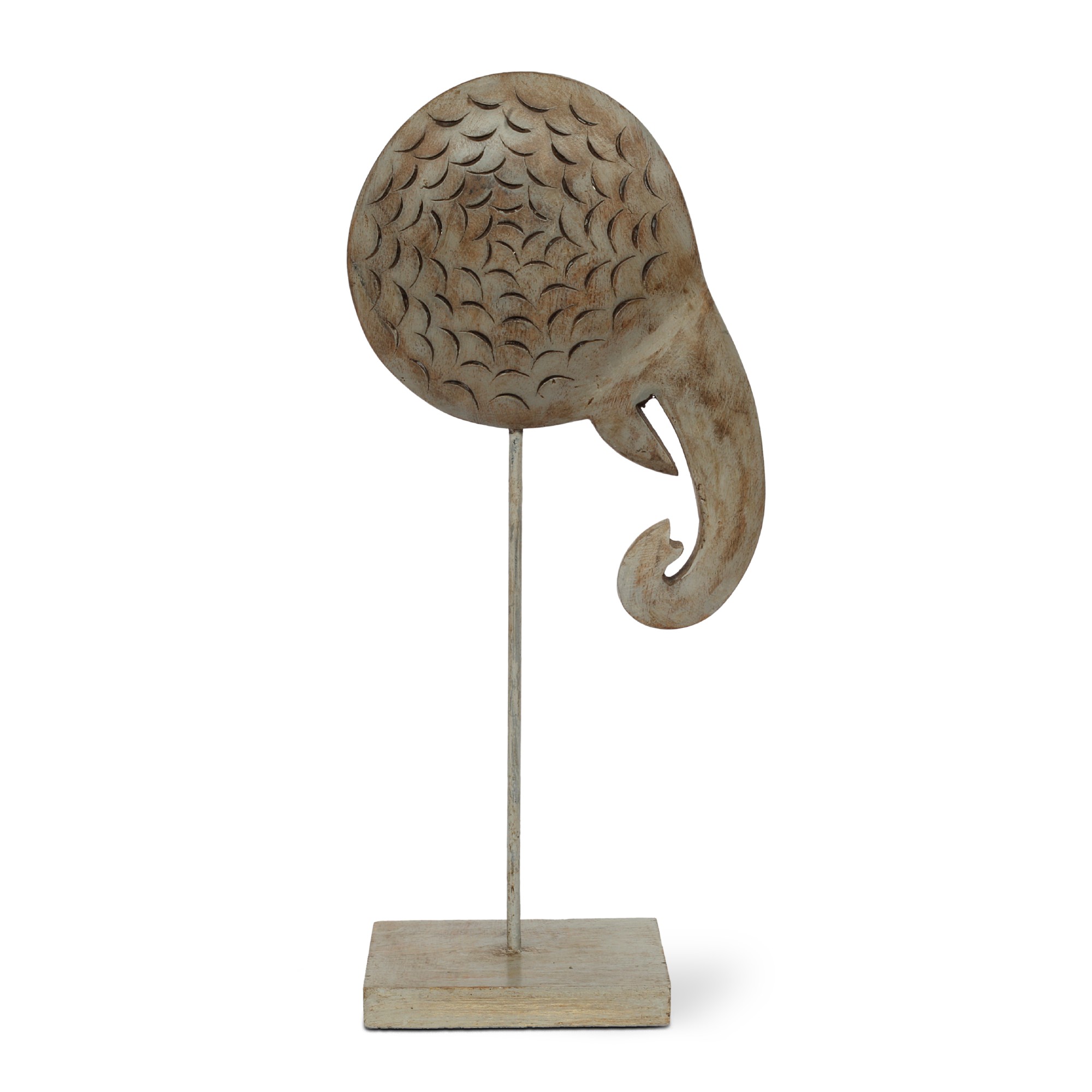 Skulptur Elefant abstrakt auf Ständer, T 18 cm, B 9,5 cm, H 39,5 cm von fischer's lagerhaus