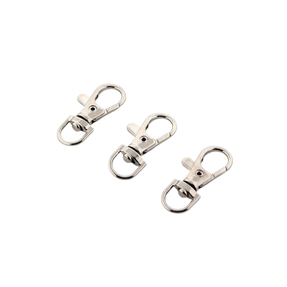 Svingbare spenner lanyard karabinkroker nøkkelring klips nøkkelringer 10 deler Sølv 1 cm