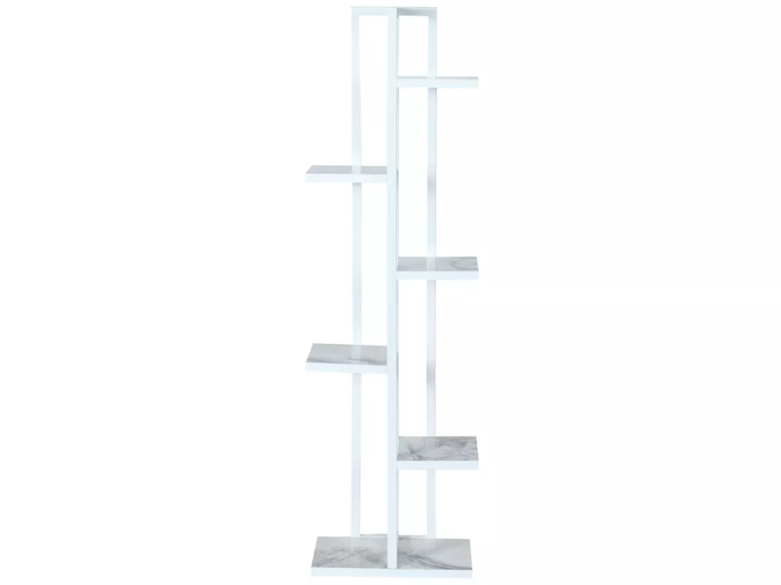 Support de plantes Tohmajärvi à 5 niveaux 120 x 34 x 21 cm marbre blanc / blanc [en.casa]