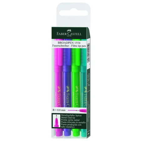 Faber-Castell Faserschreiber Broadpen 4 Stück