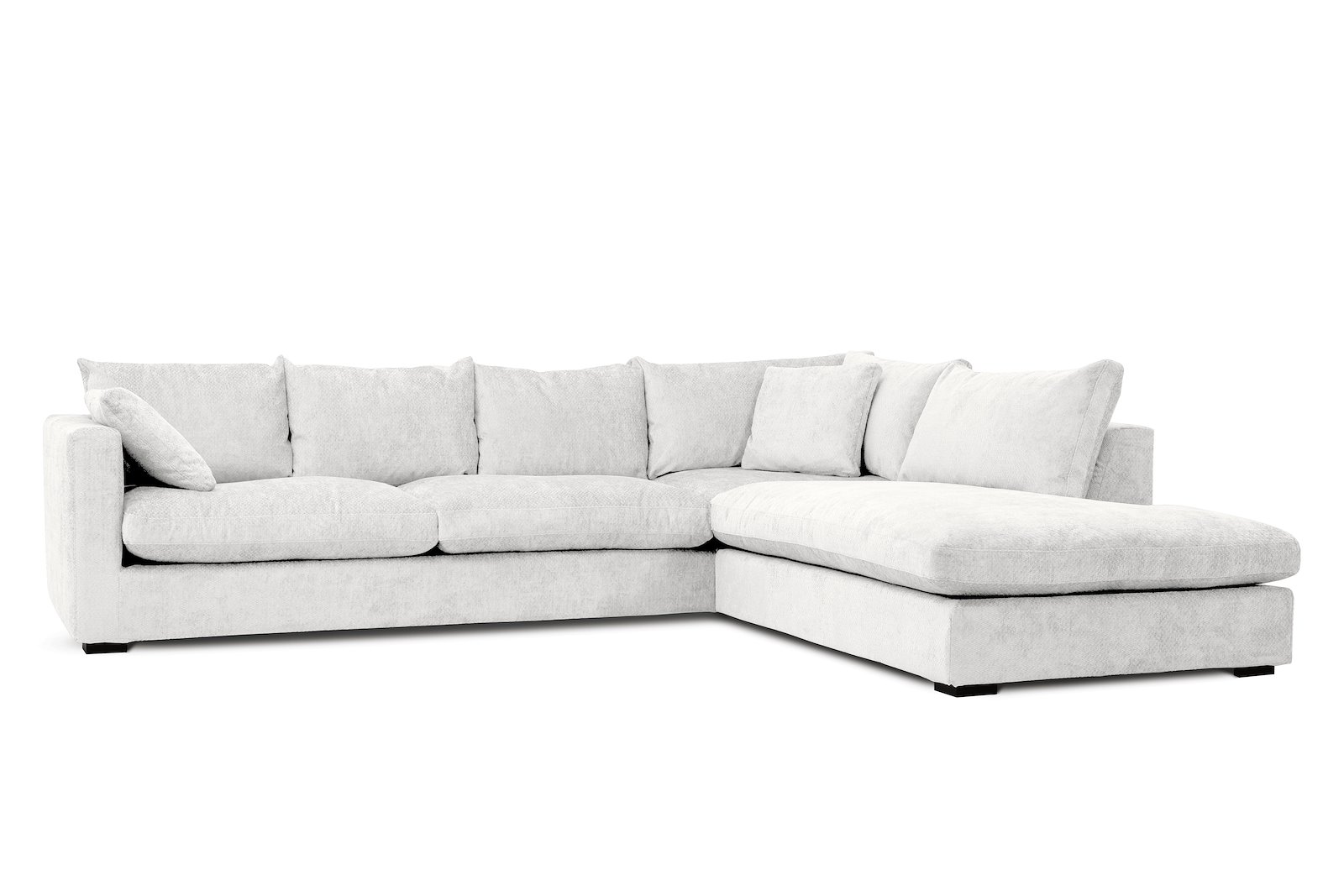 Milano hjørnesofa 2,5 seter med åpen ende høyre. Tekstil Movie 3/1 light grey