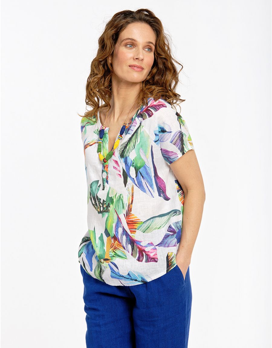 Blouse 100% lin imprimée