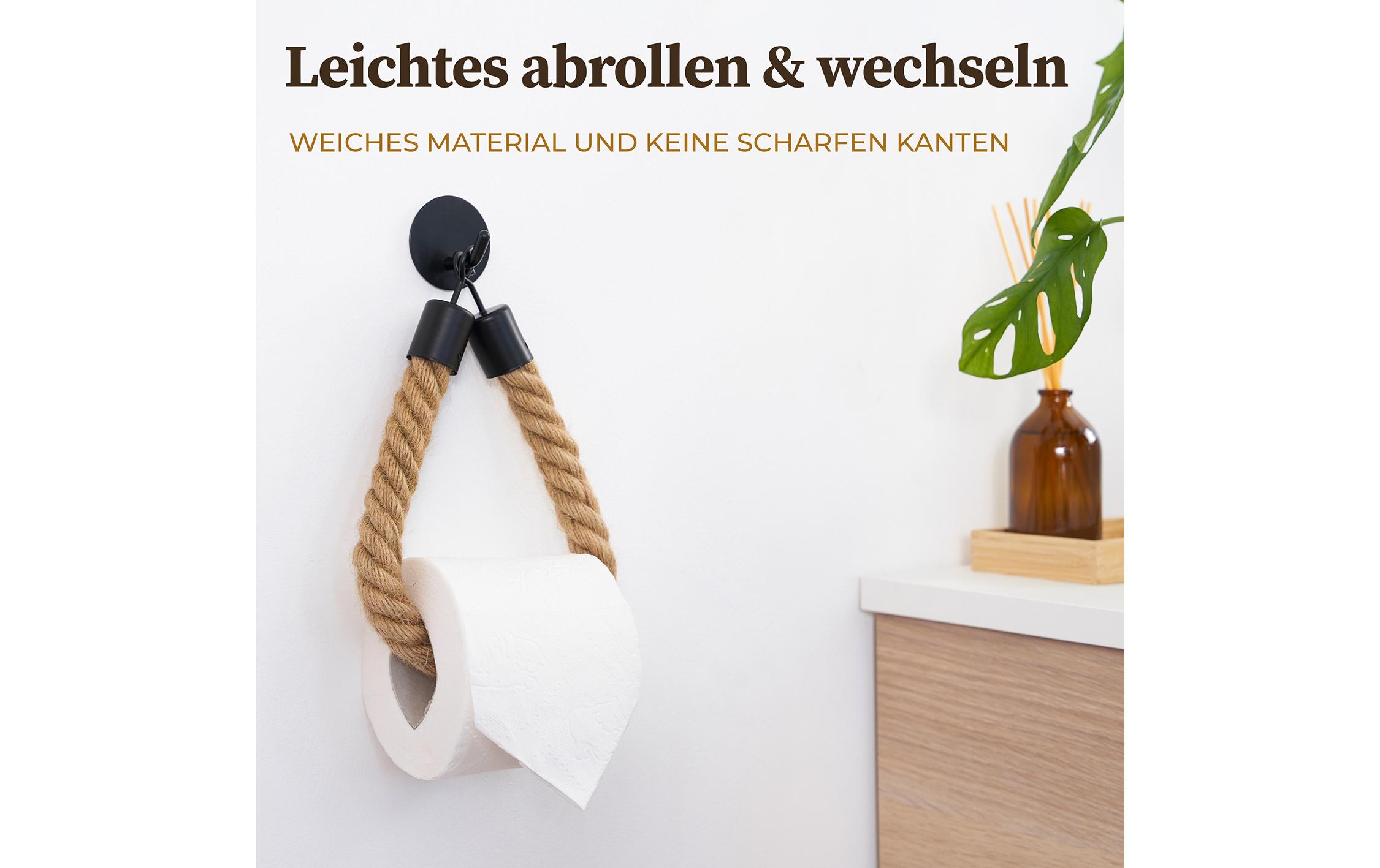 Toilettenpapierhalter Rope Stick Nature/SchwarzSeil-WC Papierhalter