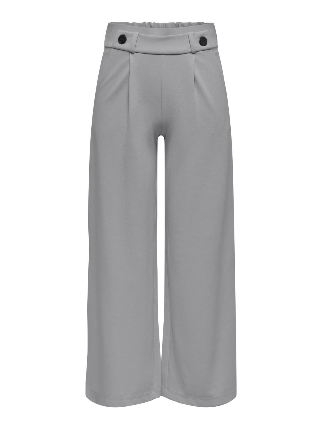 JDYGEGGO Mittlere Taille Weiter Beinschnitt Hose mit weitem Beinschnitt Formal Gray
