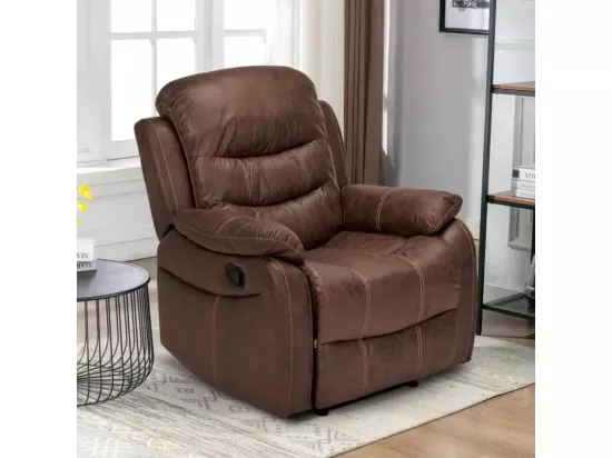 Fauteuil relax reclinable manuelle avec repose-pieds similicuir Draco