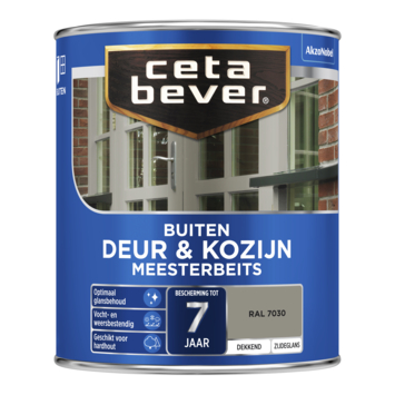 CetaBever Meesterbeits Deur & Kozijn zijdeglans dekkend RAL 7030 steengrijs 750 ml