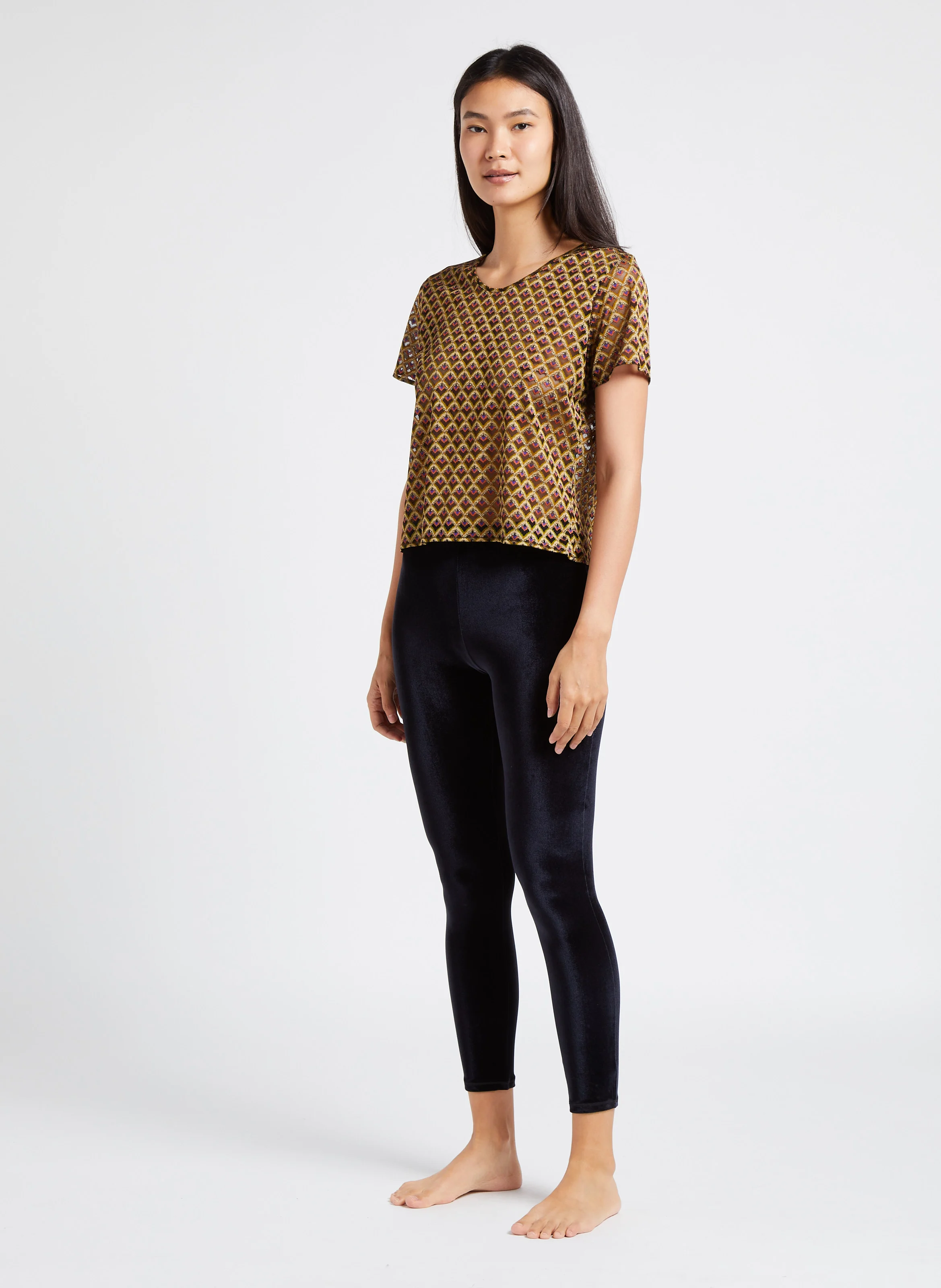 CARLOS - Top col rond brodé| Multicolore