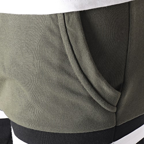 Short Jogging Tricolore 1502 Kaki Blanc Noir