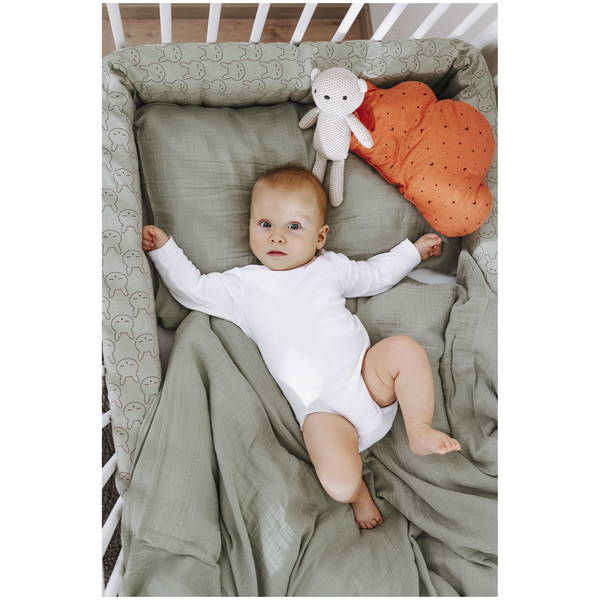 TräumelandTräumeland   Kinderbettwäsche Baumwollmusselin jeansblau
