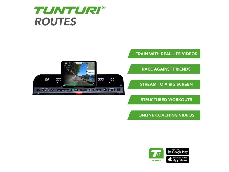 Tunturi FITRUN 70I, 125 kg, 0,8 km/t, 20 km/t, Kalorier, Incline, Pulse rate, Hastighed, Tid, 0 - 15%, LED
