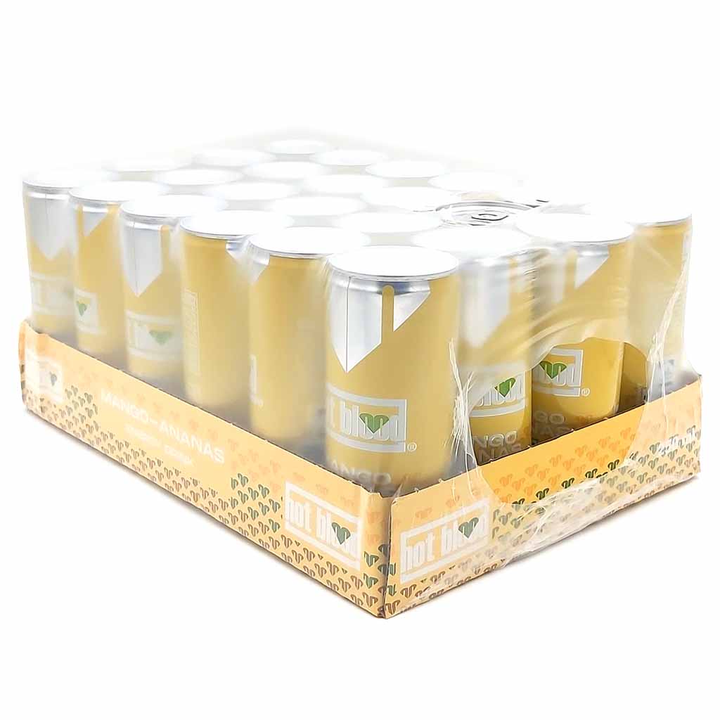 hot blood Energy Drink Mango Ananas Dosen 24 x 250ml MHD:30.8.26