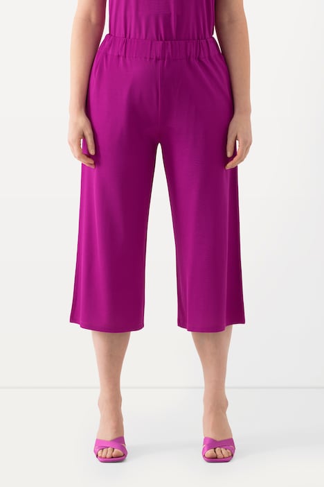 Slinky-Culotte, wadenlang, weites Bein, Elastikbund