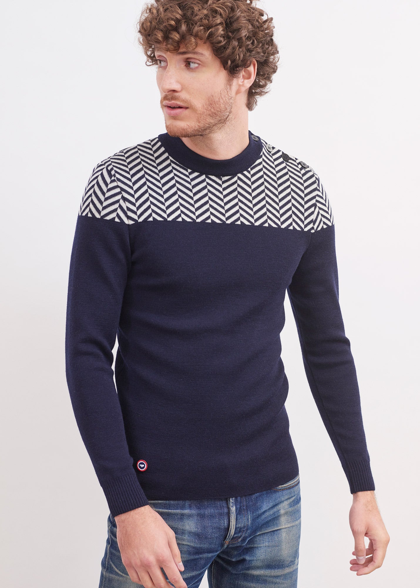Pull marin à motifs chevrons Le Polaris