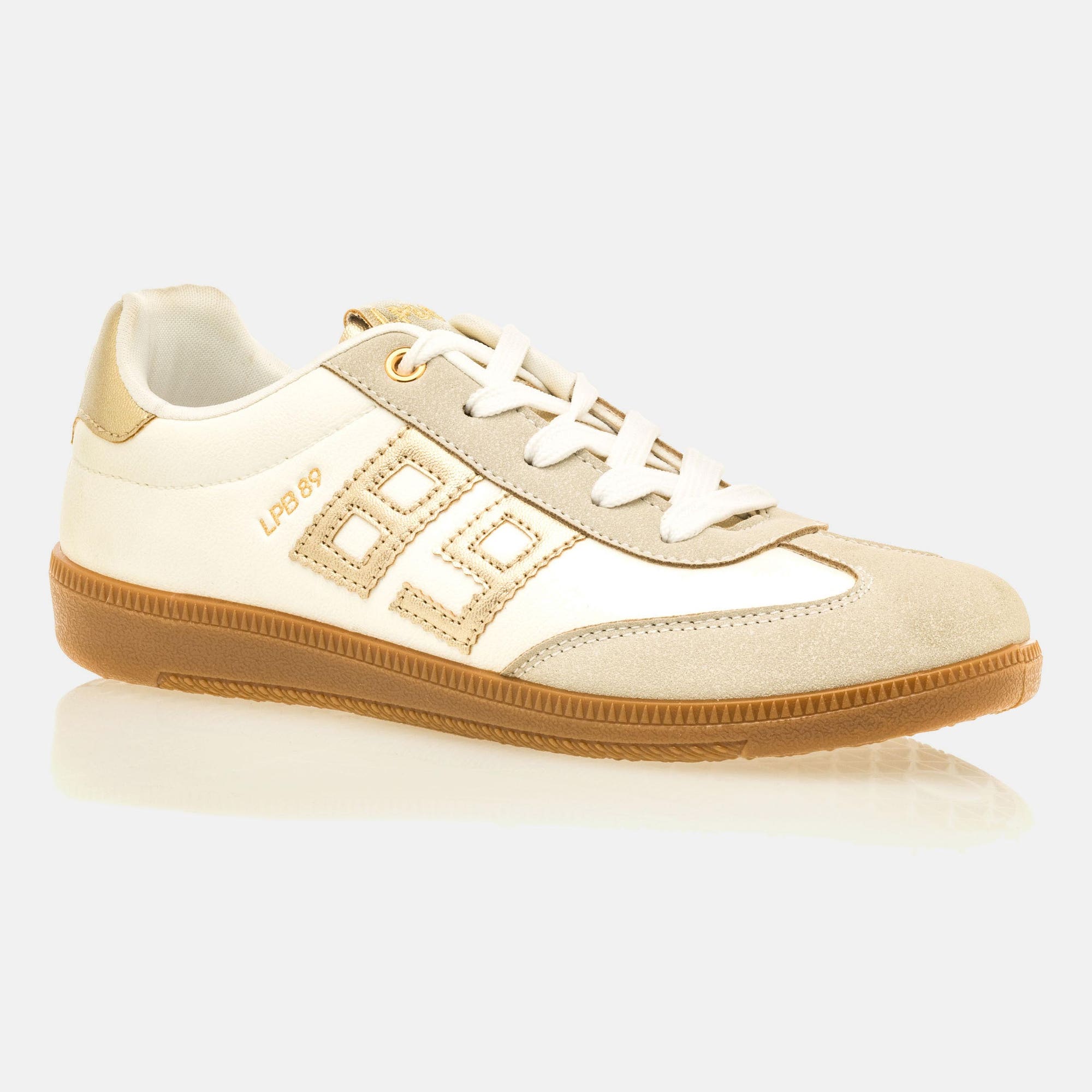 Baskets basses Femme blanc/or