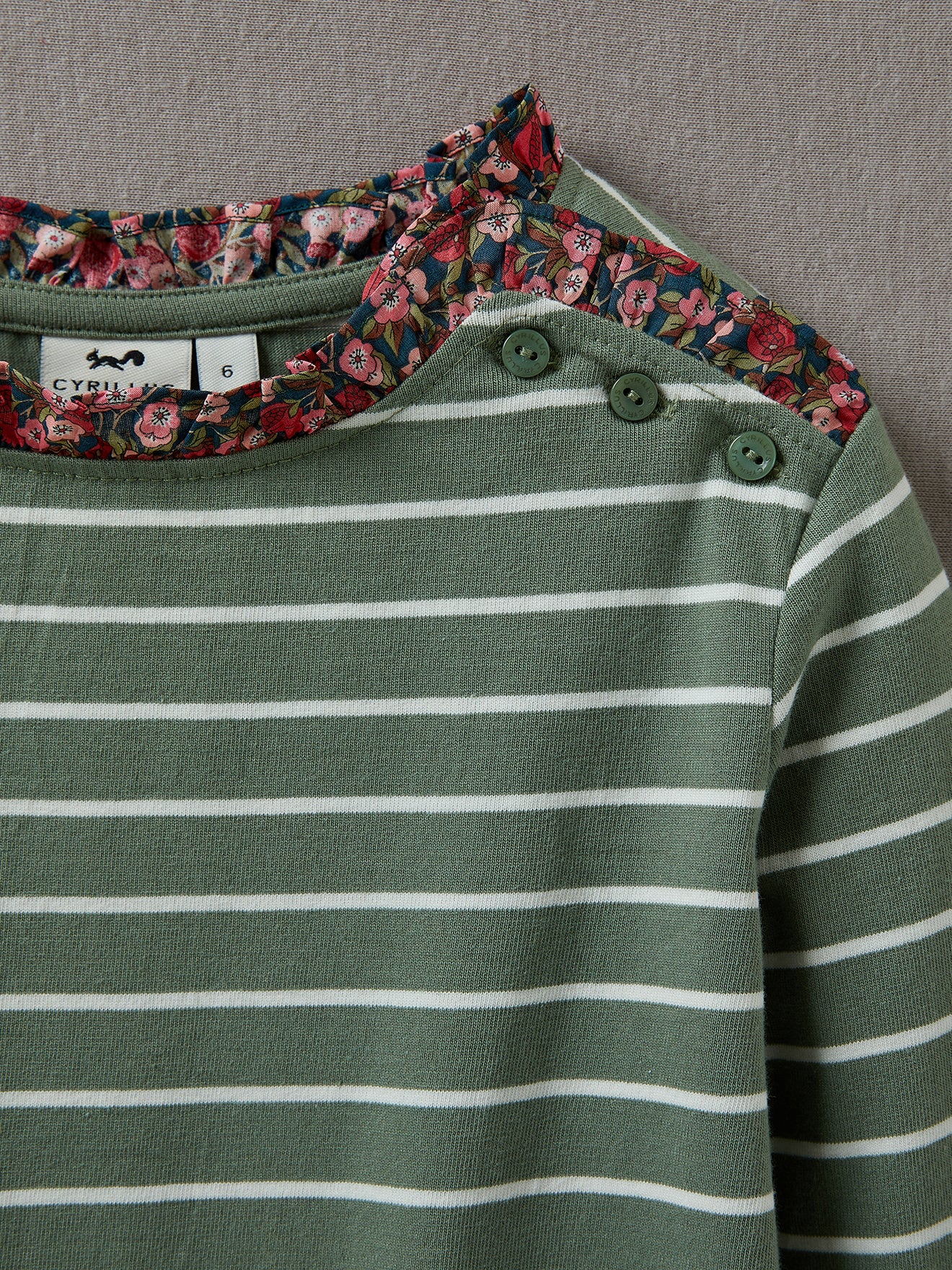 T-shirt marinière Fille tissu Liberty - Coton bio