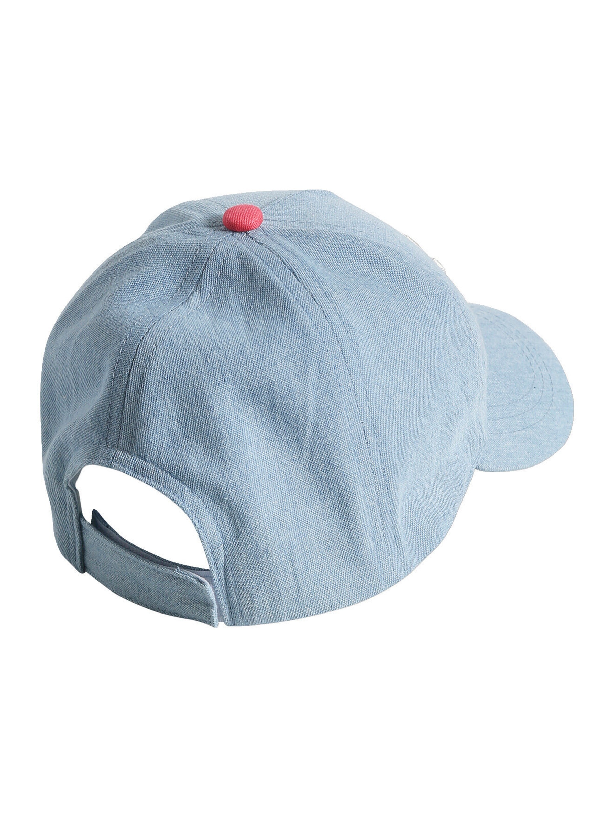 Vertbaudet Mädchen Jeans-Cap mit Schriftzug jeansblau