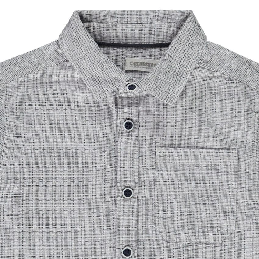 Chemise manches longues en coton pour garçon - Bleu marine