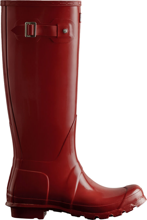 Hunter WOMENS ORIGINAL TALL GLOSS BOOT Military red