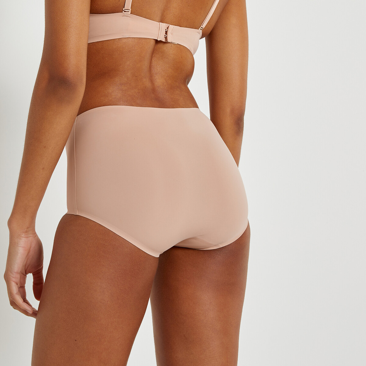 COLEÇÃO LA REDOUTE<br>Conjunto de 2 calcinhas de microfibra de cintura alta - Invisíveis