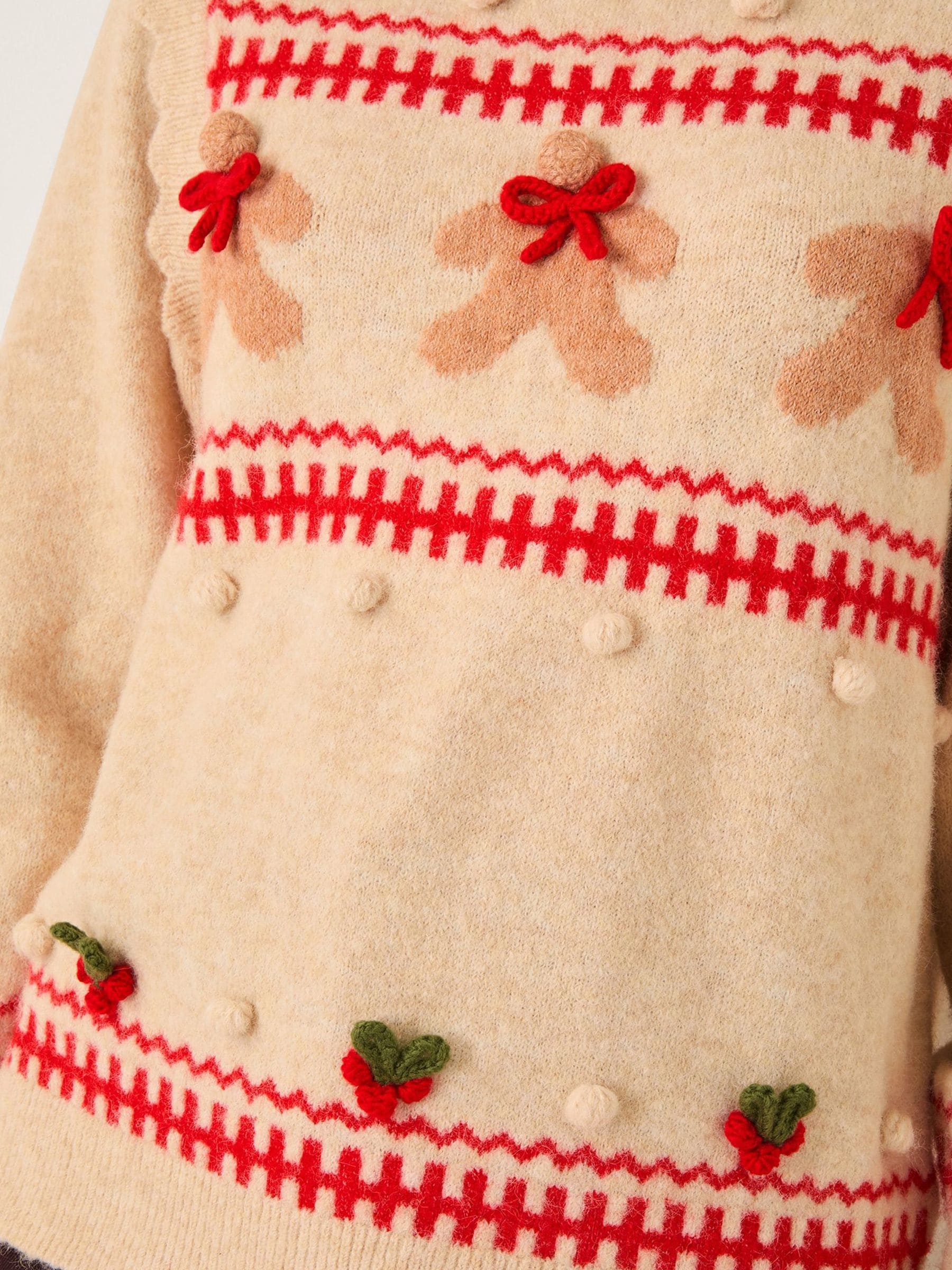 Monsoon Bess Gingerbread Man Knit Jumper