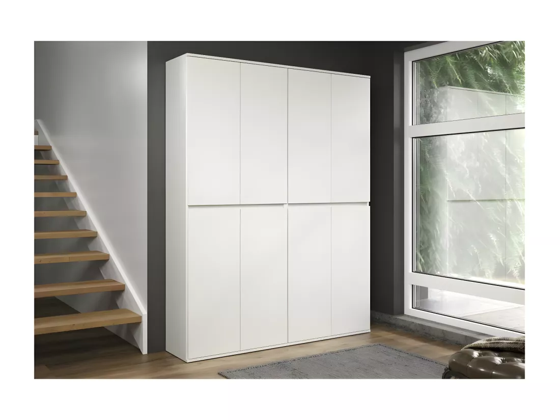 Nevada armoire de rangement 8 portes blanc.