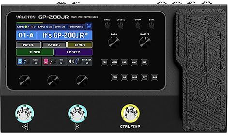 Valeton Gitaar Bas Effecten Pedaal Multi-Effecten Processor Amp Modeling IR Cabinets Simulatie Multi-Effecten met FX Loop MIDI I/O Stereo OTG USB Audio Interface GP-200JR