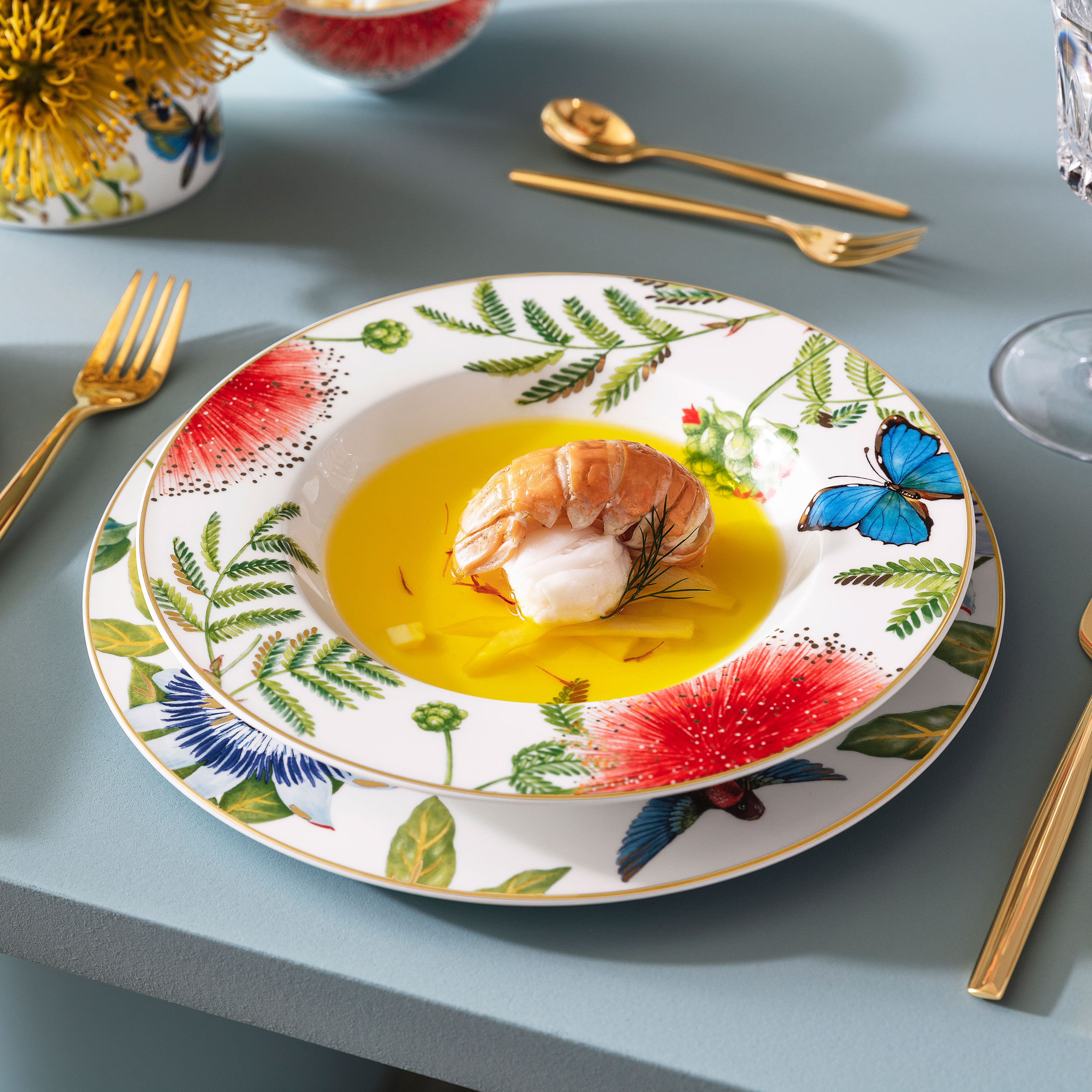 Amazonia Soup bowl Multi-colored, 9.8'', Premium Bone Porcelain