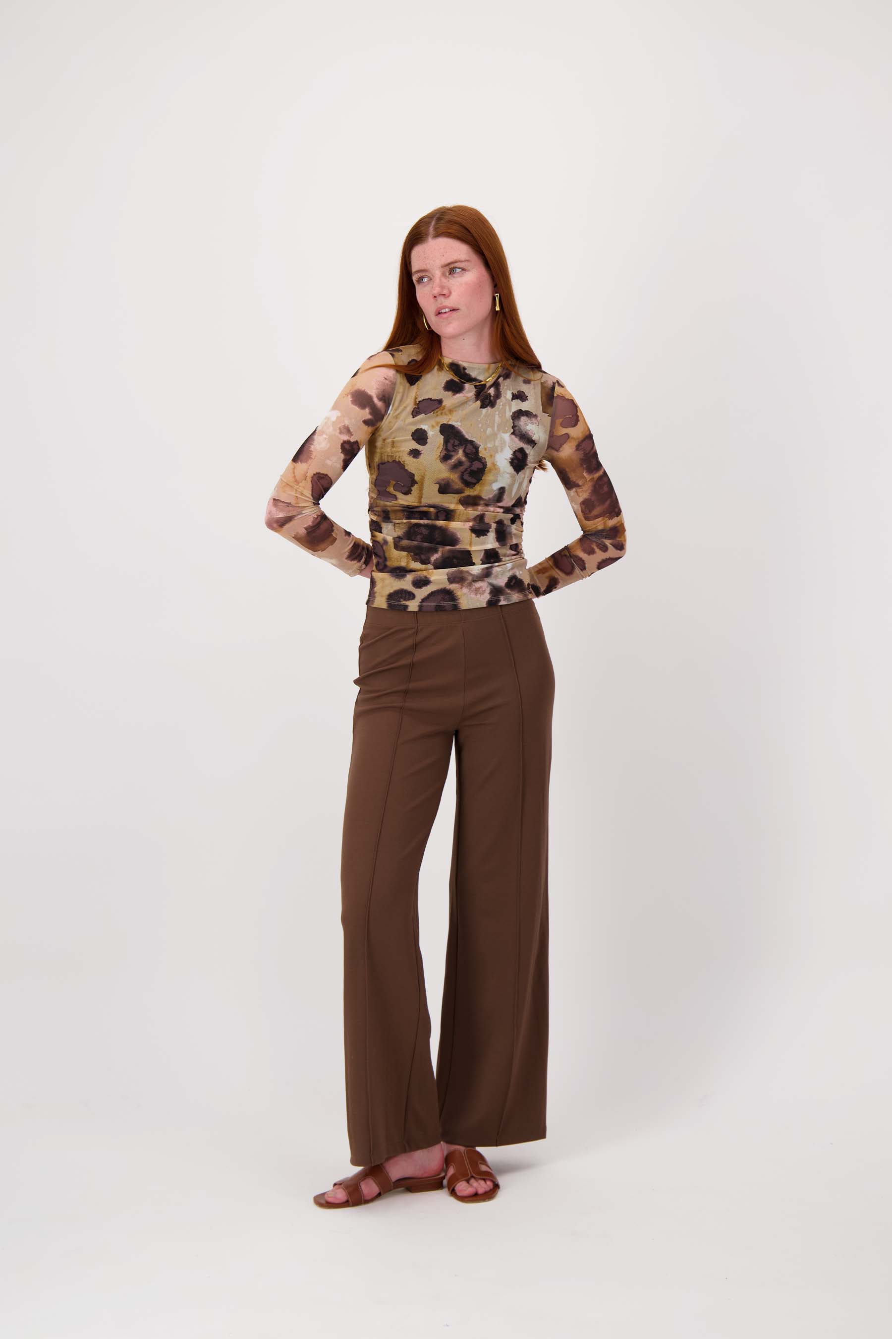 stretch broek met naad