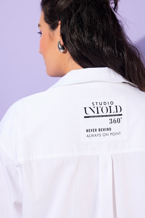 Hemdbluse, oversized, Rücken-Print