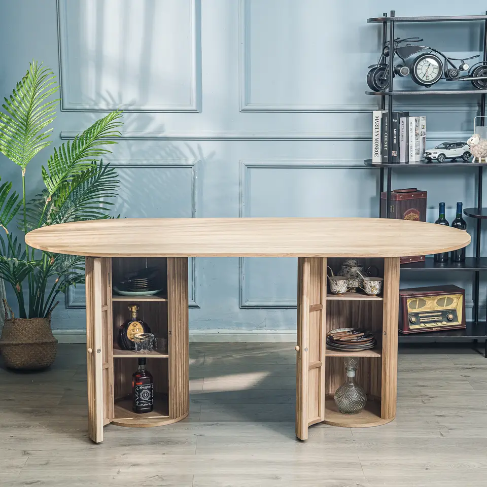 Eettafel voor 6 personen van massief grenen D120