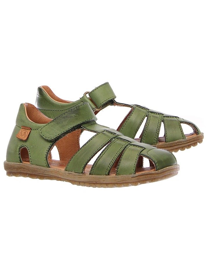 Leder-Sandalen SEE mit Zehenschutz in khaki