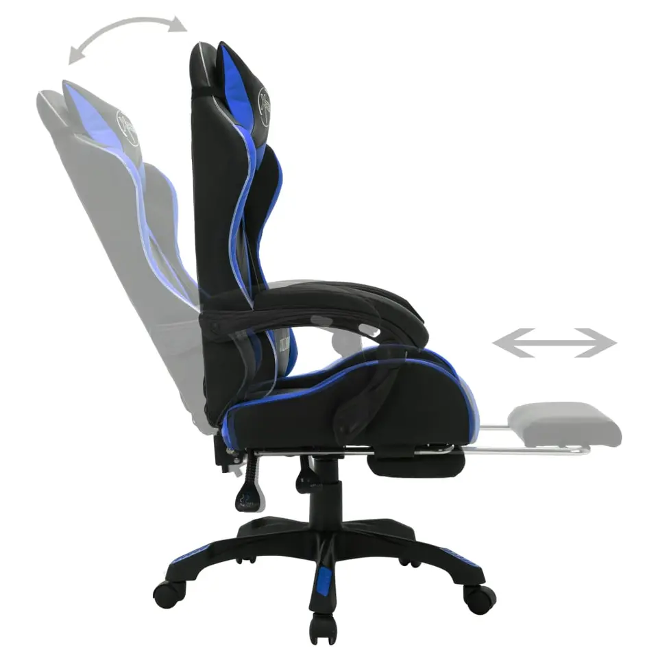 vidaXL - Kantoorstoel - Blauw - Kunstleer